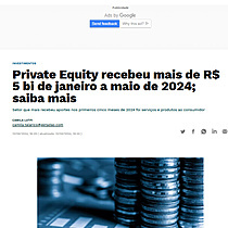 Private Equity recebeu mais de R$ 5 bi de janeiro a maio de 2024; saiba mais